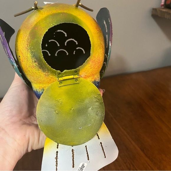 Silver Blue Owl Tea light Candle Holder / Incense Burner - home or garden - Picture 9 of 13